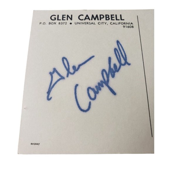Glen Campbell Postcard Autograph Signed Blue Ink Vtg Universal City California - Picture 3 of 4